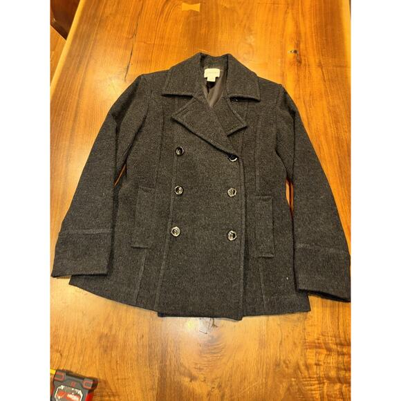 St. John's Bay Jackets & Blazers - St. John's Bay Jacket Womens M Petite Gray Wool Cashmere Blend Coat Warm Cozy